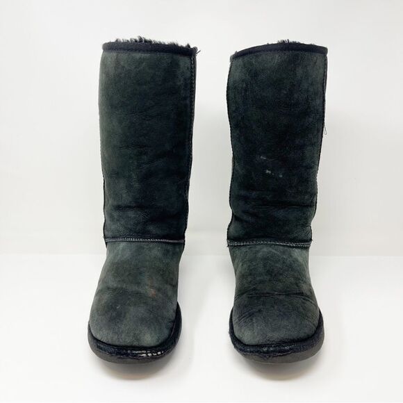 UGG Ugg Australia Classic Suede Black Tall Winter Boot Boots Women’s Size 6 - Picture 5 of 12
